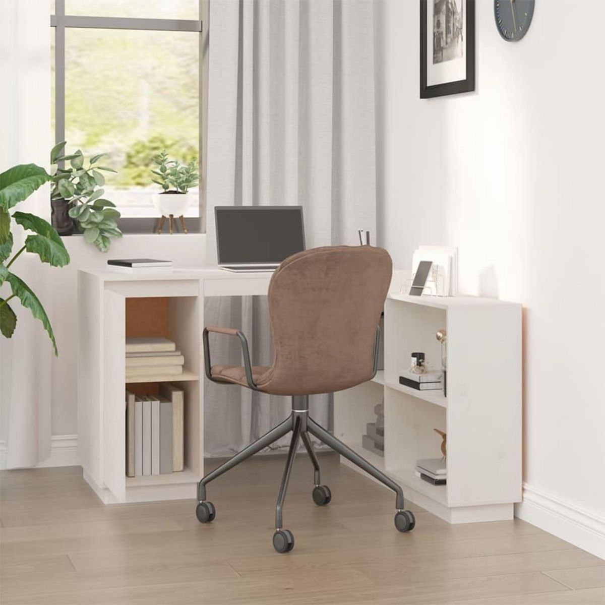 VIDAXL Bureau Blanc 110x50x75 cm Bois massif de pin