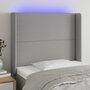Voir la diapositive 1 : VIDAXL Tete de lit a LED Gris clair 103x16x118/128 cm Tissu