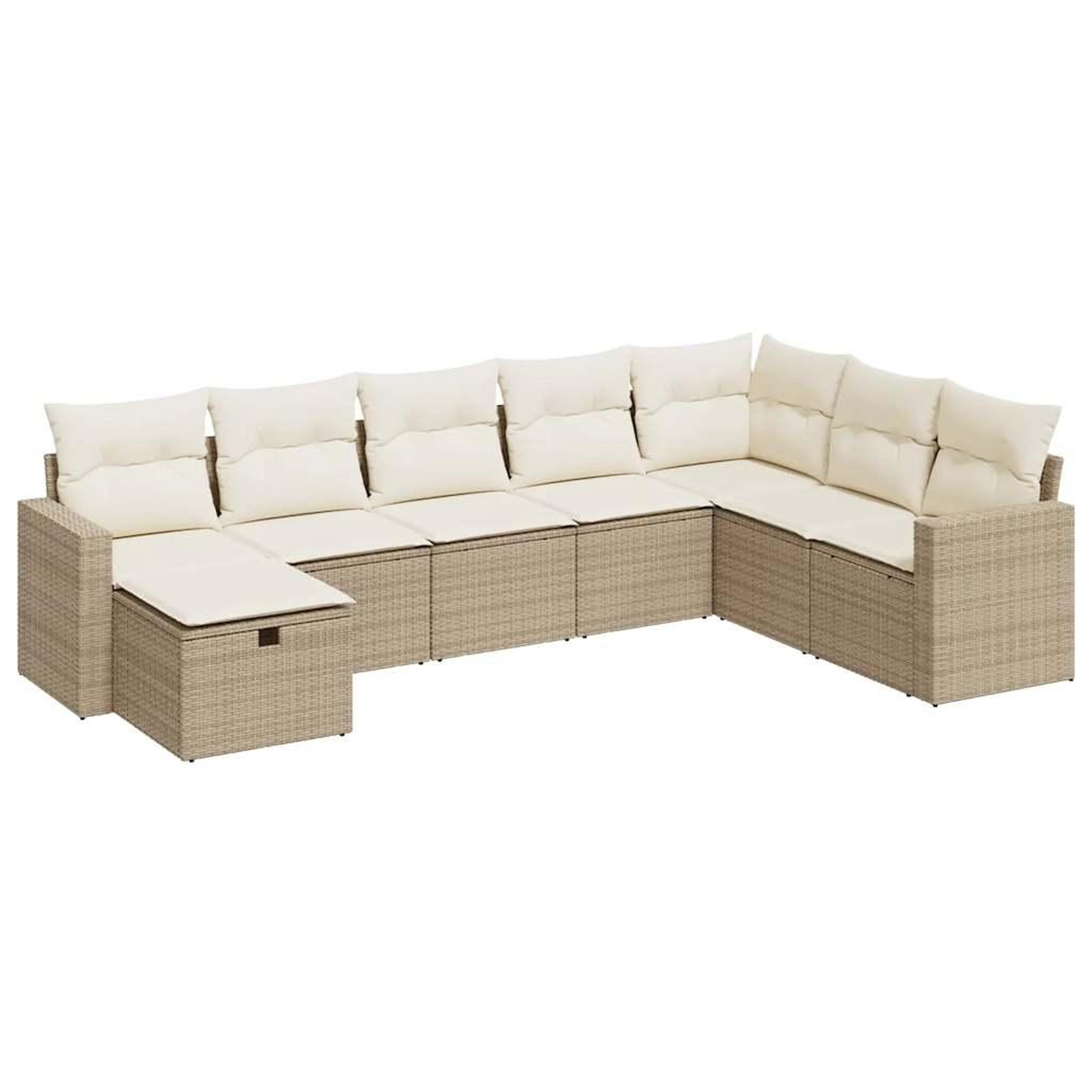 Voir la diapositive 2 : VIDAXL Salon de jardin avec coussins 8 pcs beige resine tressee
