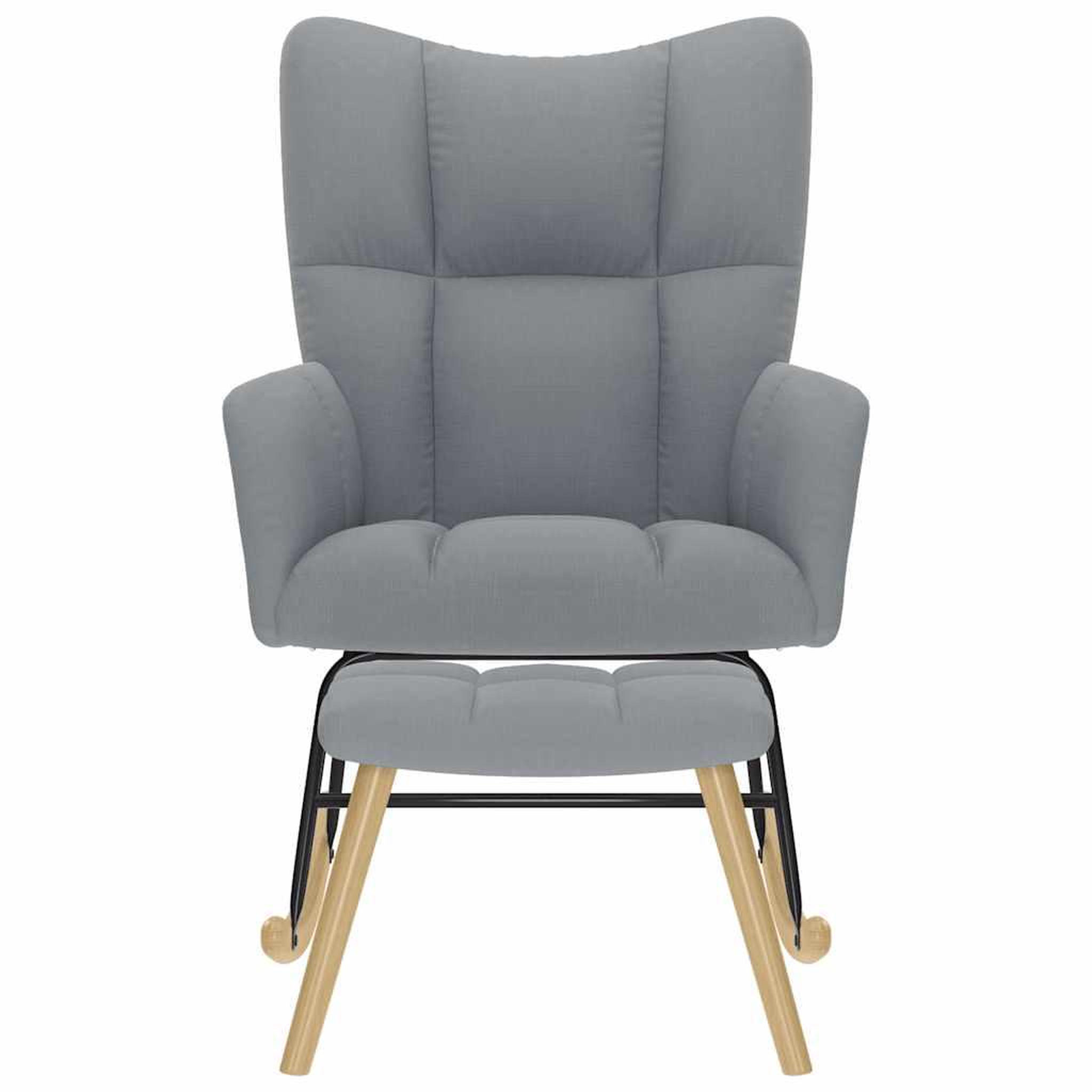 Voir la diapositive 4 : VIDAXL Chaise a bascule avec repose-pied Gris clair Tissu