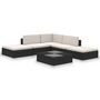 Voir la diapositive 2 : VIDAXL Salon de jardin 6 pcs avec coussins Resine tressee Noir