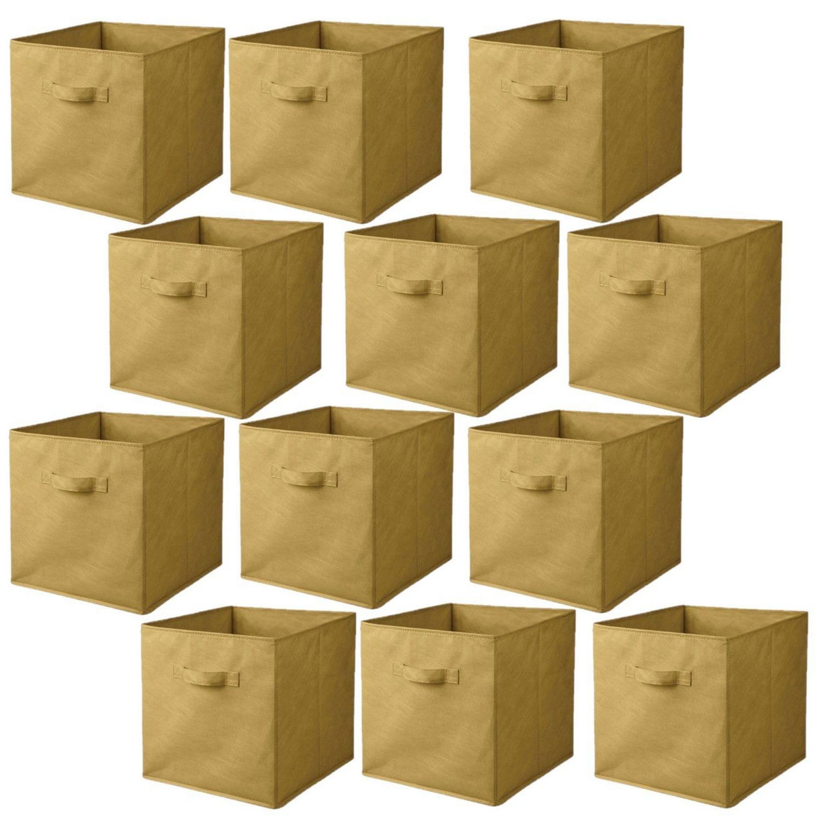 TOILINUX Lot de 12 cubes de rangement pliables en tissus avec poignée