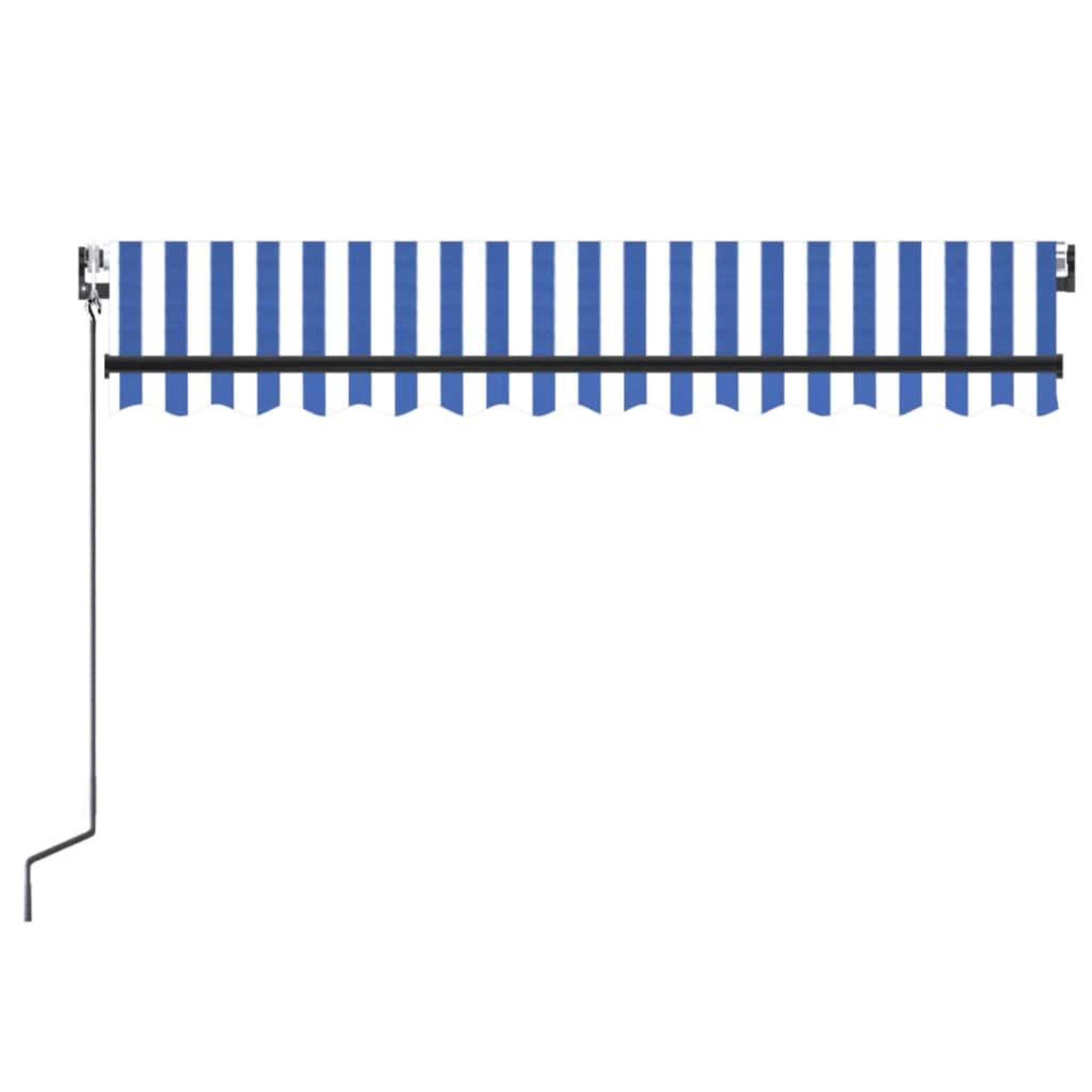 Voir la diapositive 4 : VIDAXL Auvent automatique capteur de vent/LED 350x250 cm Bleu et blanc