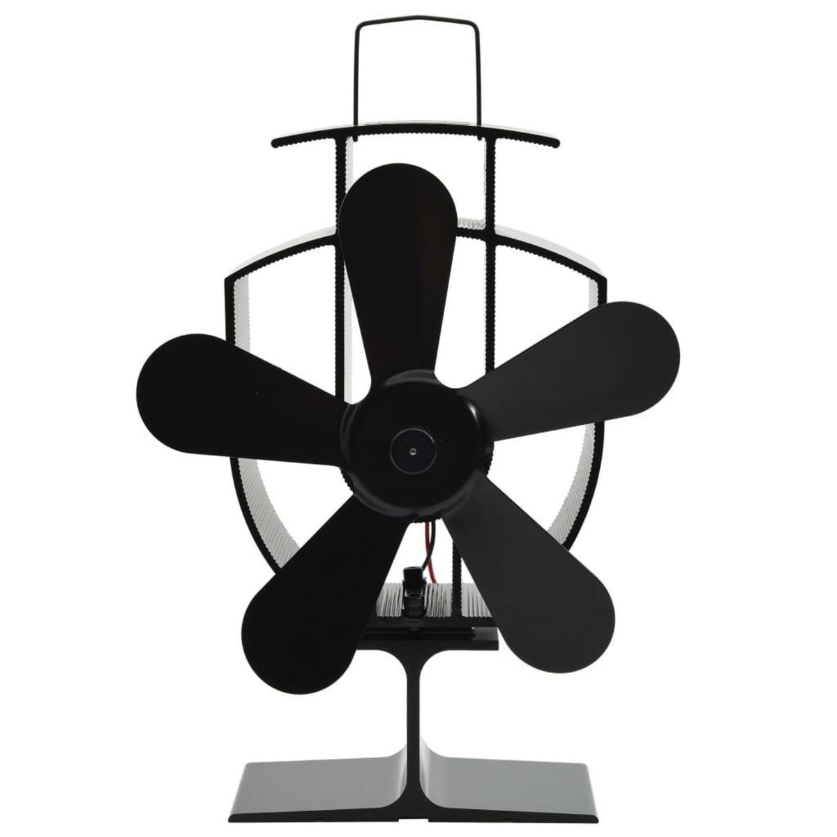 VIDAXL Ventilateur de poele alimente par chaleur 5 pales Noir