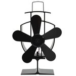 VIDAXL Ventilateur de poele alimente par chaleur 5 pales Noir
