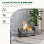 Voir la diapositive 6 : PAWHUT Canapé pour chien design - coussin déhoussable - dim. 67L x 43l x 31H cm - velours gris