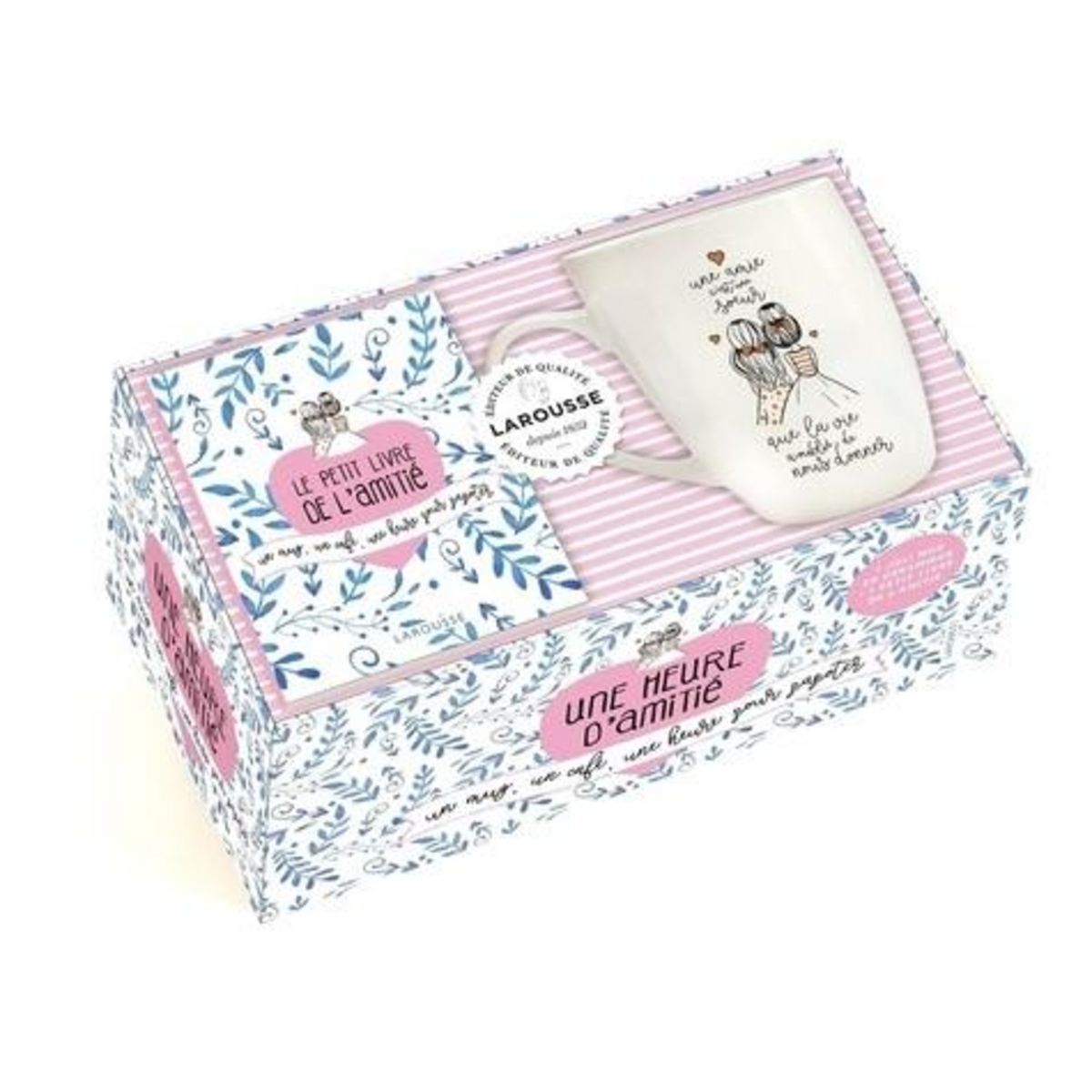 UNE HEURE D'AMITIE. COFFRET AVEC UN MUG EN CERAMIQUE, Larousse