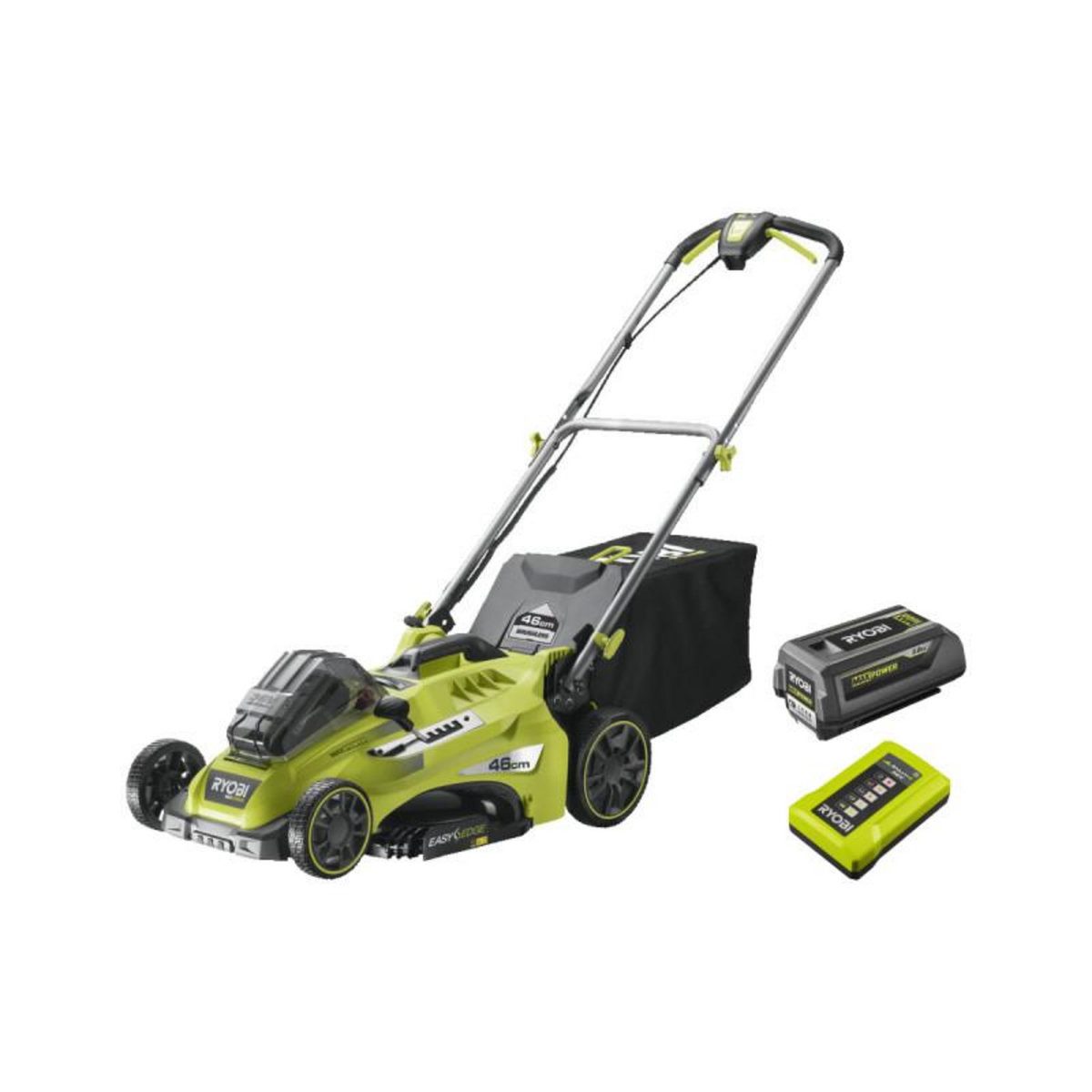 Ryobi Tondeuse RYOBI - 36V MaxPower Brushless - coupe 46cm - 1 batterie 5.0Ah - 1 chargeur - RLM36X46H50PG