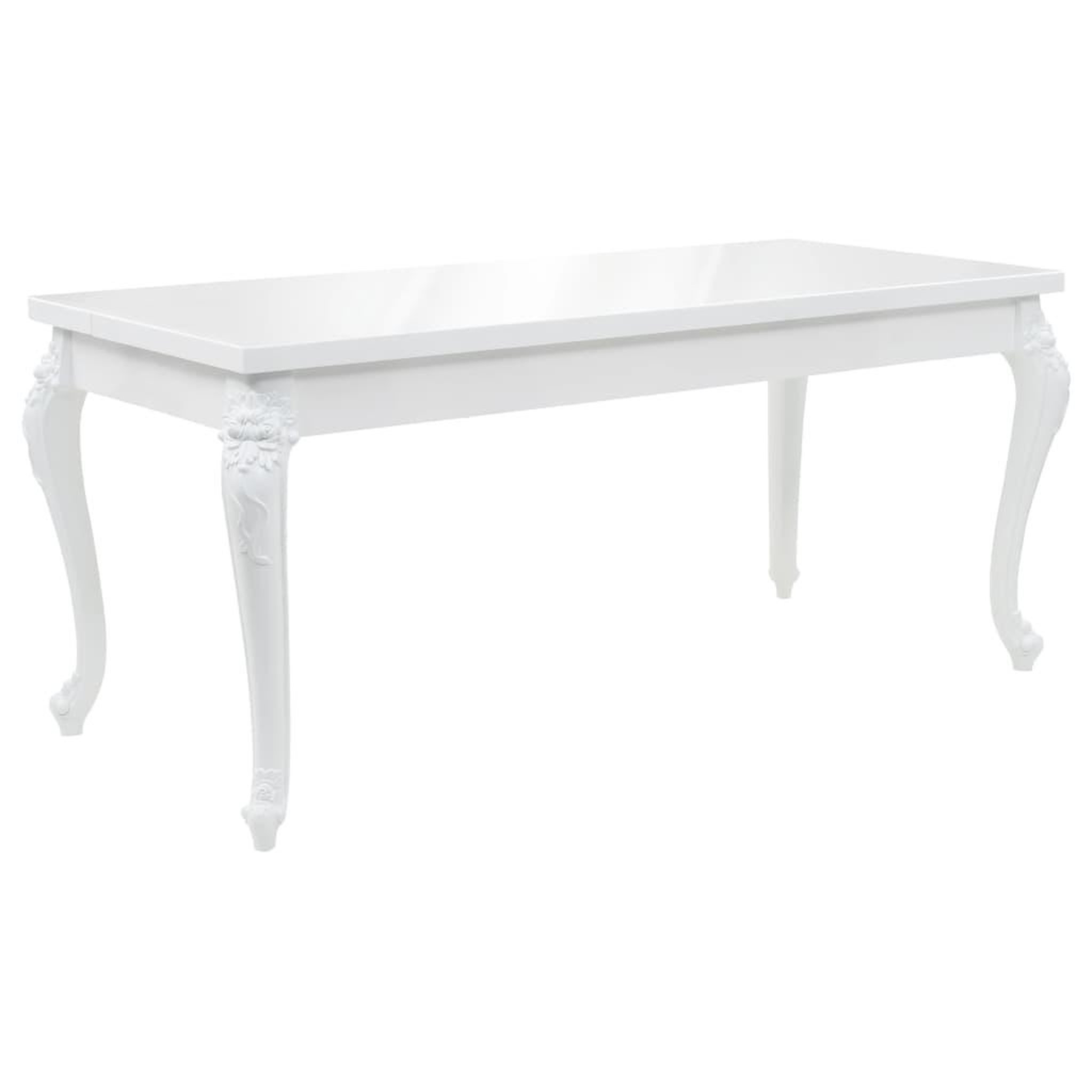 VIDAXL Table a manger 179x89x81 cm blanc brillant