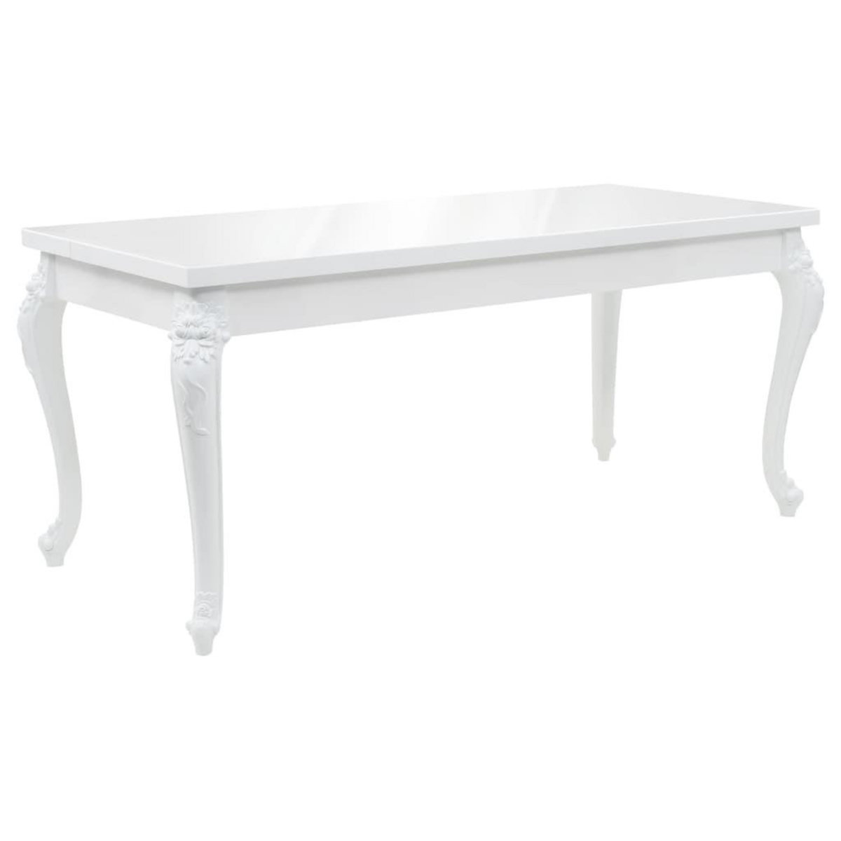 VIDAXL Table a manger 179x89x81 cm Blanc brillant