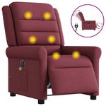 VIDAXL Fauteuil de massage inclinable electrique Rouge bordeaux Tissu