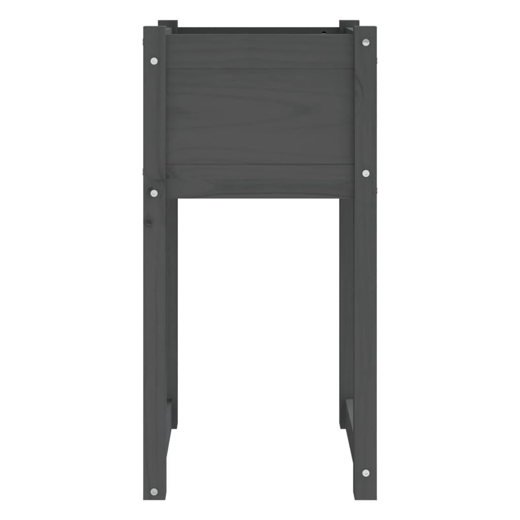 Voir la diapositive 4 : VIDAXL Jardiniere Gris 40x40x81 cm Bois massif de pin