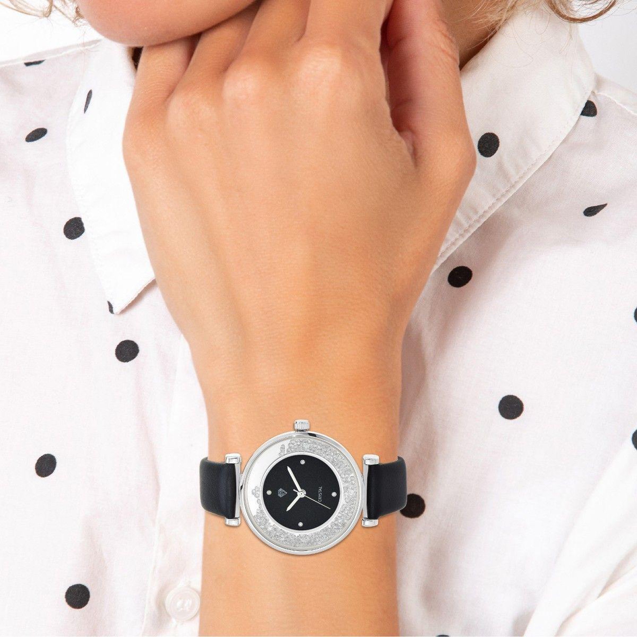 Voir la diapositive 2 : SC CRYSTAL Montre Helèna élégante ornée de Cristaux scintillants