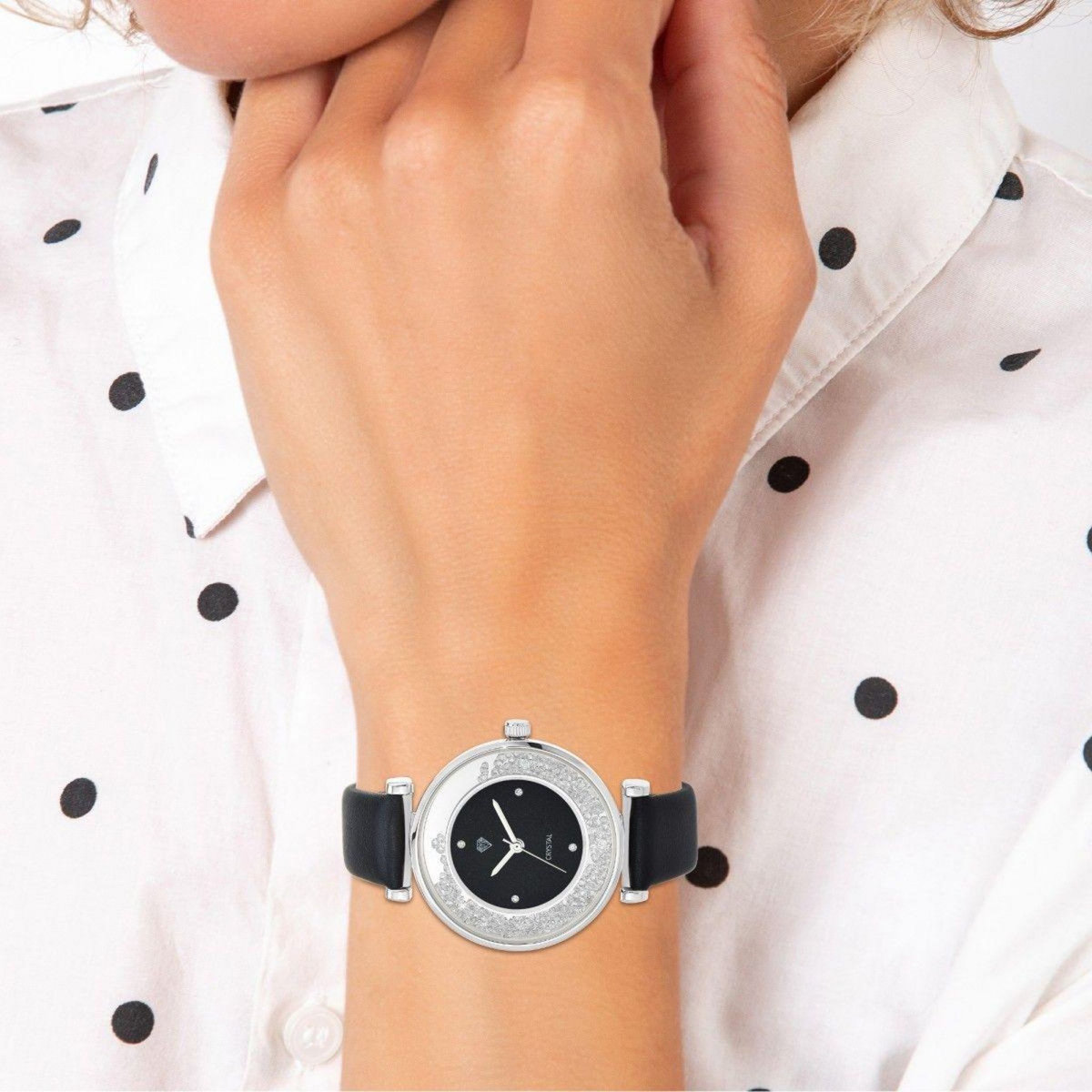 SC CRYSTAL Montre Helèna élégante ornée de Cristaux scintillants