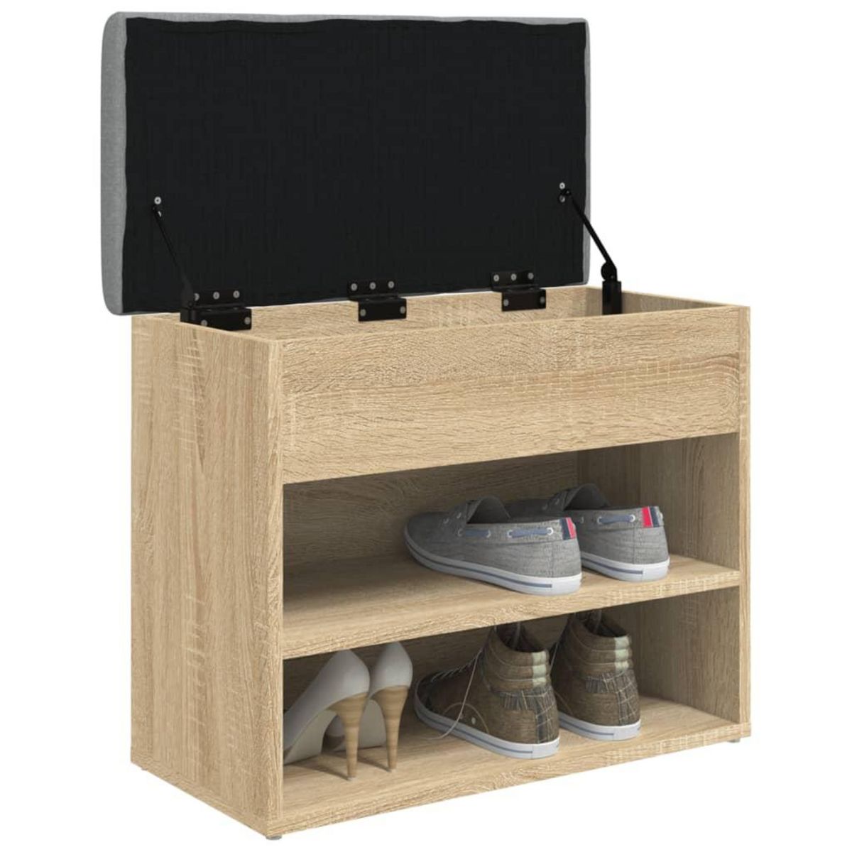VIDAXL Banc a chaussures chene sonoma 62x32x50 cm bois d'ingenierie