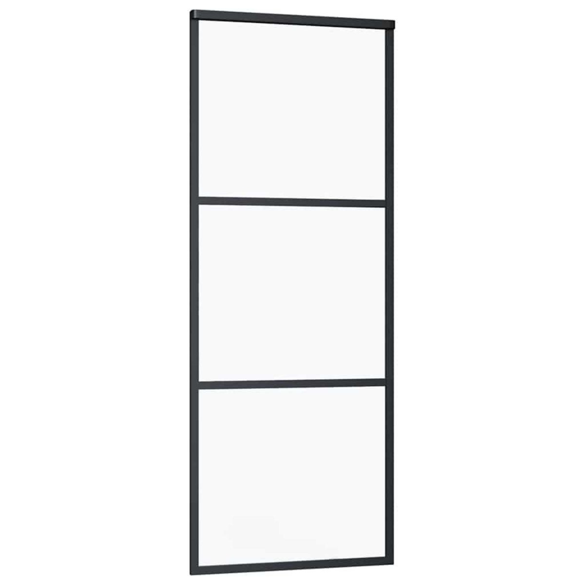 VIDAXL Porte coulissante kit de quincaillerie noir 76x205 cm verre ESG