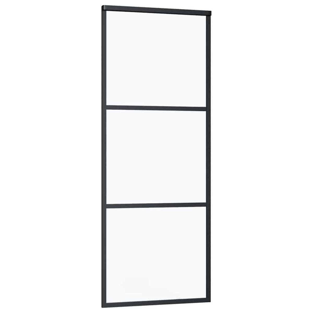 VIDAXL Porte coulissante kit de quincaillerie noir 76x205 cm verre ESG