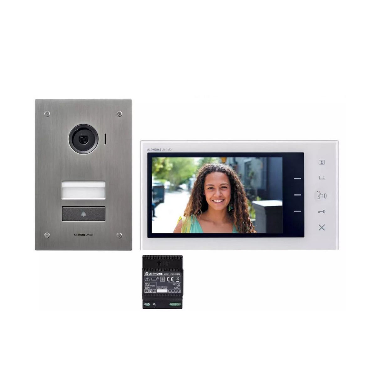 AIPHONE Kit vidéo platine encastré avec moniteur écran 7  2 fils intégral - JVS1F