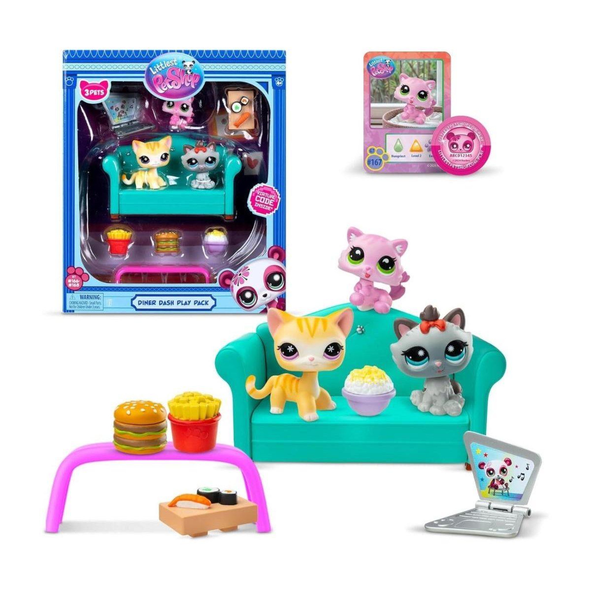 HASBRO Figurines littlest pet shop  00636 - coffret diner