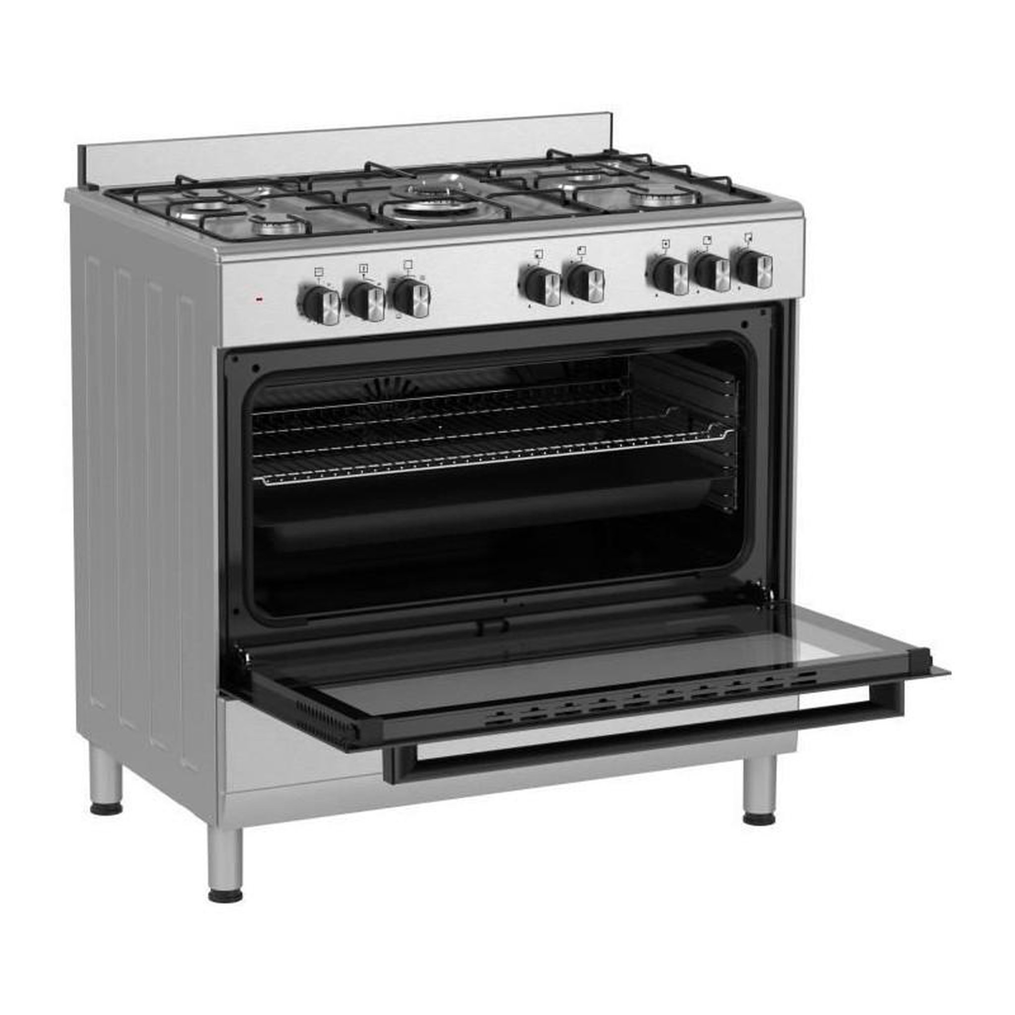 Voir la diapositive 2 : BERTAZZONI Cuisiniere a gaz - BERTAZZONI - SEL925MX - 5 foyers - 3,6 Kwh - 90 cm - Inox