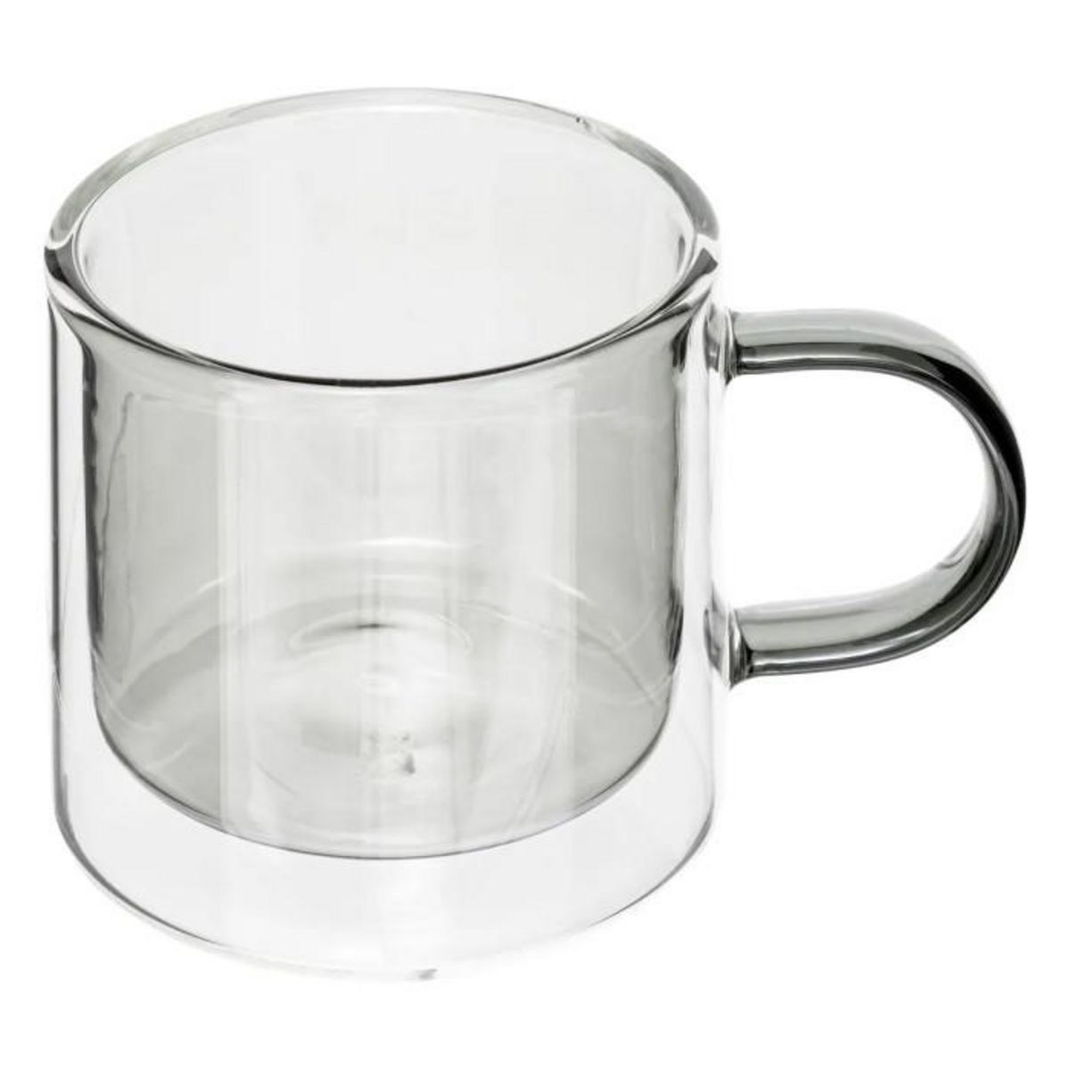 SECRET DE GOURMET Lot de 6 Mugs en Verre  Lexi  25cl Gris