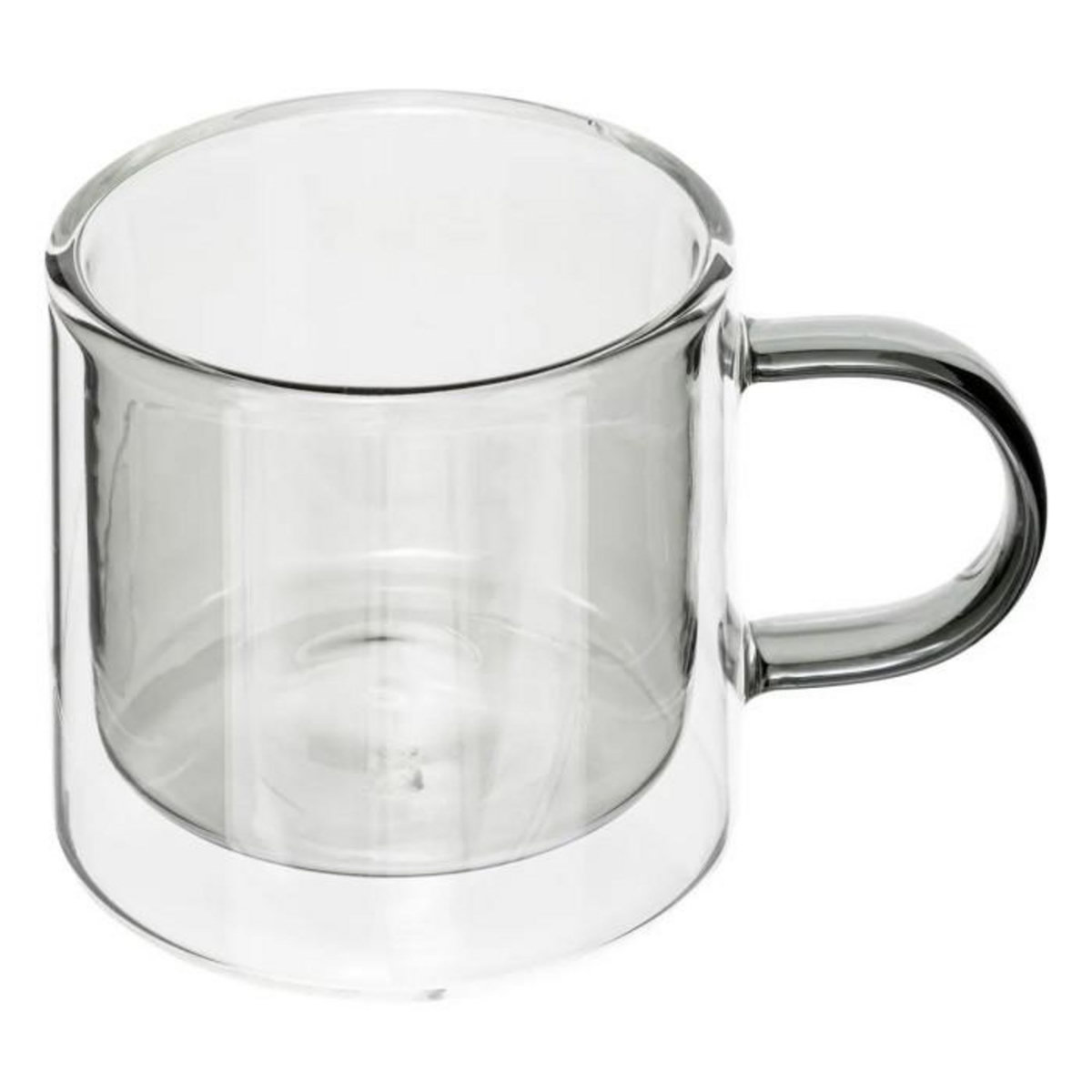 SECRET DE GOURMET Lot de 6 Mugs en Verre  Lexi  25cl Gris