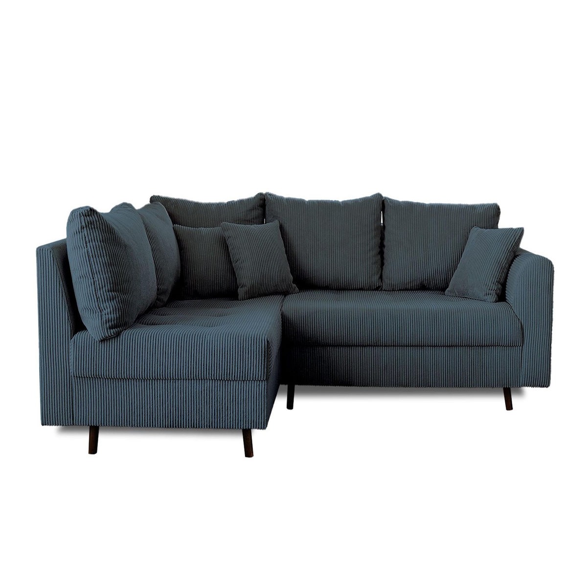 LISA DESIGN Rune - canapé d'angle gauche - 4 places - avec pouf d'appoint - en velours côtelé