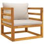 Voir la diapositive 2 : VIDAXL Chaise de jardin avec coussins gris clair bois massif d'acacia