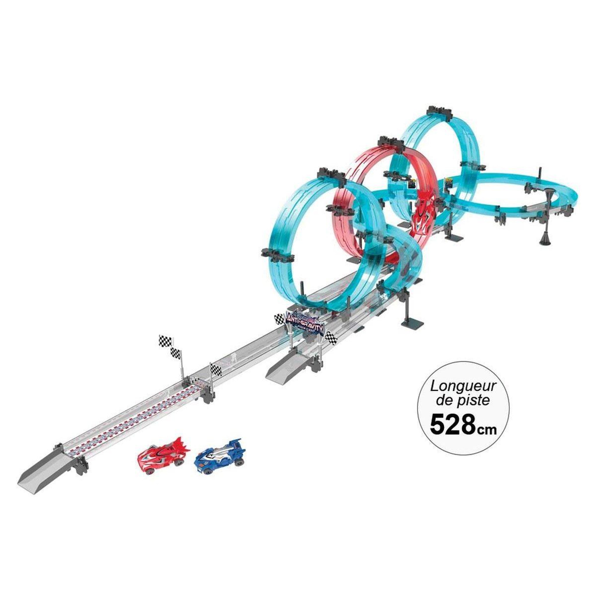 1001JOUETS Circuit de Course à Construire - 528 cm de Piste, 2 Voitures à Friction - 78 Pièces