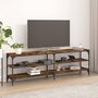 Voir la diapositive 1 : VIDAXL Meuble TV chene fume 160x30x50 cm bois d'ingenierie