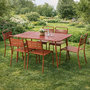 Voir la diapositive 5 : CONCEPT USINE Ensemble table de jardin 120 cm et 4 chaises terracotta BERGAME