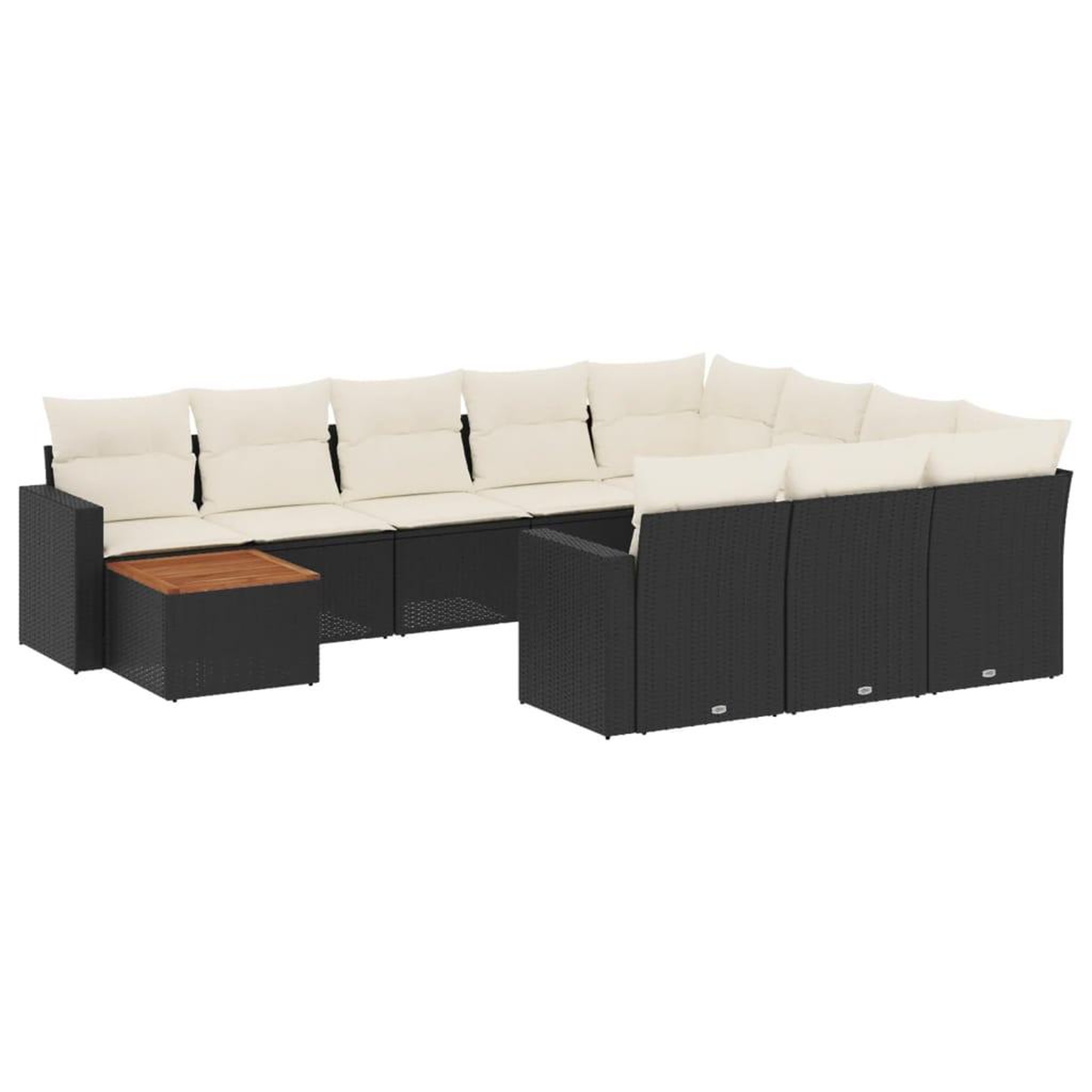 Voir la diapositive 2 : VIDAXL Salon de jardin 11 pcs avec coussins noir resine tressee