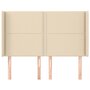 Voir la diapositive 3 : VIDAXL Tete de lit avec oreilles Creme 147x16x118/128 cm Tissu