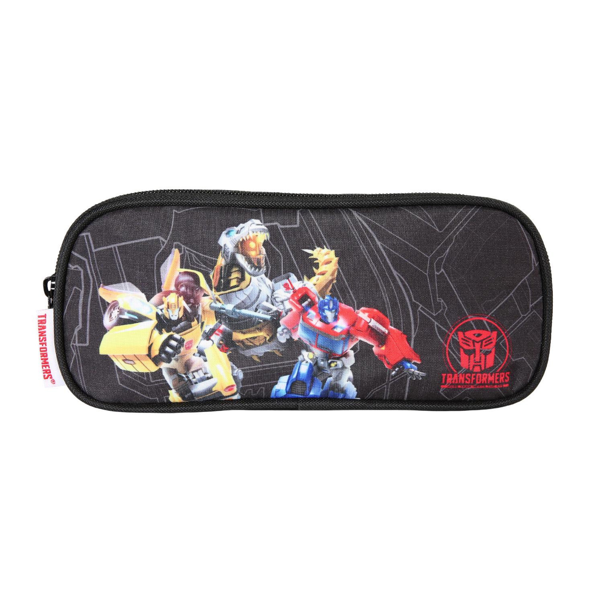 Bagtrotter Bagtrotter - Transformers  - Trousse Scolaire Rectangulaire - Noir  - 2 Compartiments Zippés - 23x7x10cm - Matière Polyester - Accessoire et Papeterie Scolaire