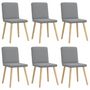 Voir la diapositive 2 : VIDAXL Chaises a manger lot de 6 gris clair tissu