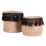 FORNORD Ensemble de 2 paniers jute tressage noir