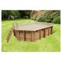 Voir la diapositive 2 : UBBINK Piscine hors sol bois octogonale - 355x550x120cm - Liner Beige - OCEA