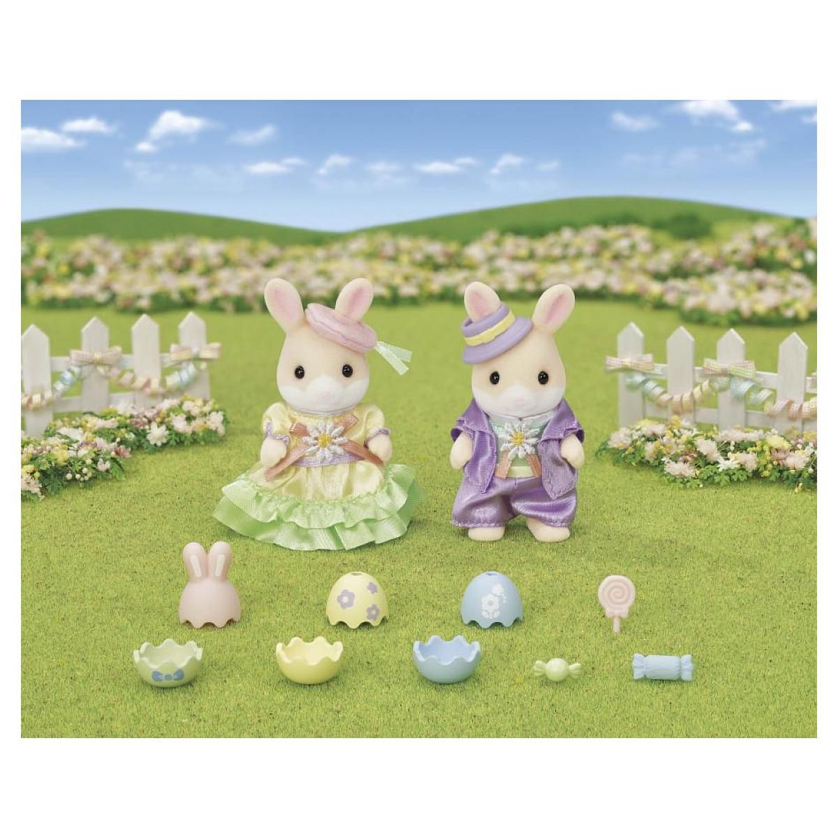 Sylvanian Families 5691 La chasse aux oeufs des freres et sœurs lapin marguerite