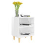 Voir la diapositive 3 : VIDAXL Tables de chevet pieds en bois 2 pcs Blanc brillant 40x30x50 cm