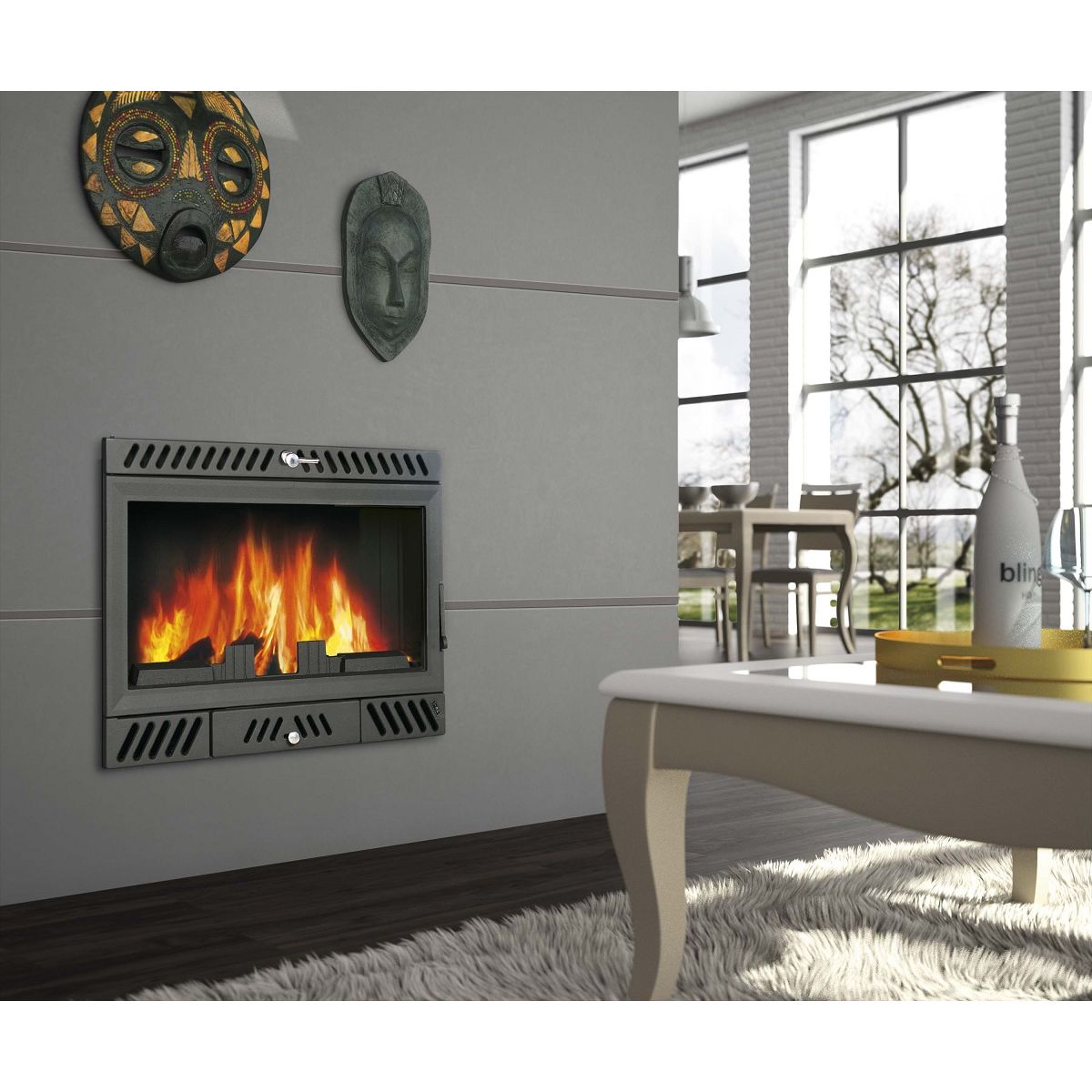 PANADERO Insert à bois bûche 55cm