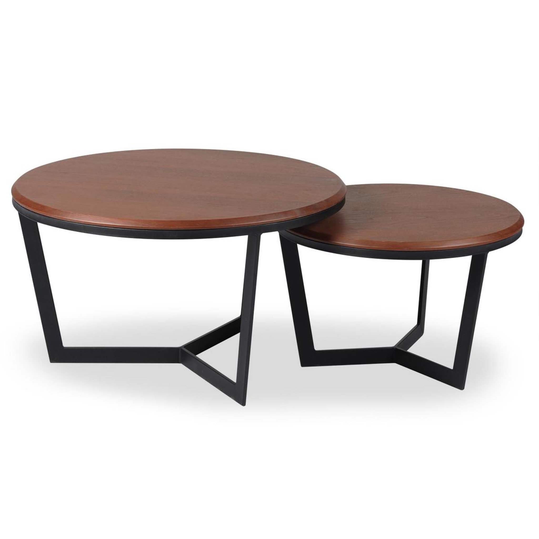 Voir la diapositive 1 : Paris Prix Lot de 2 Tables Basses   Chappey  80cm Marron