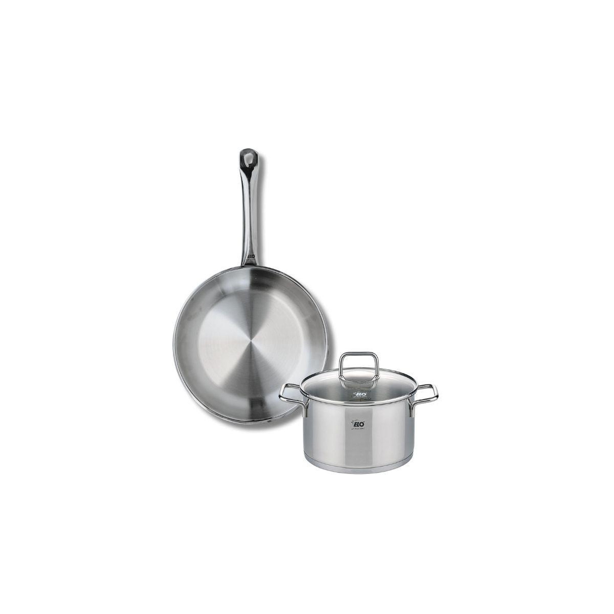 ELO Ensemble de 1 poêle de cuisson 24 cm et 1 faitout 16 cm elo profi citrin