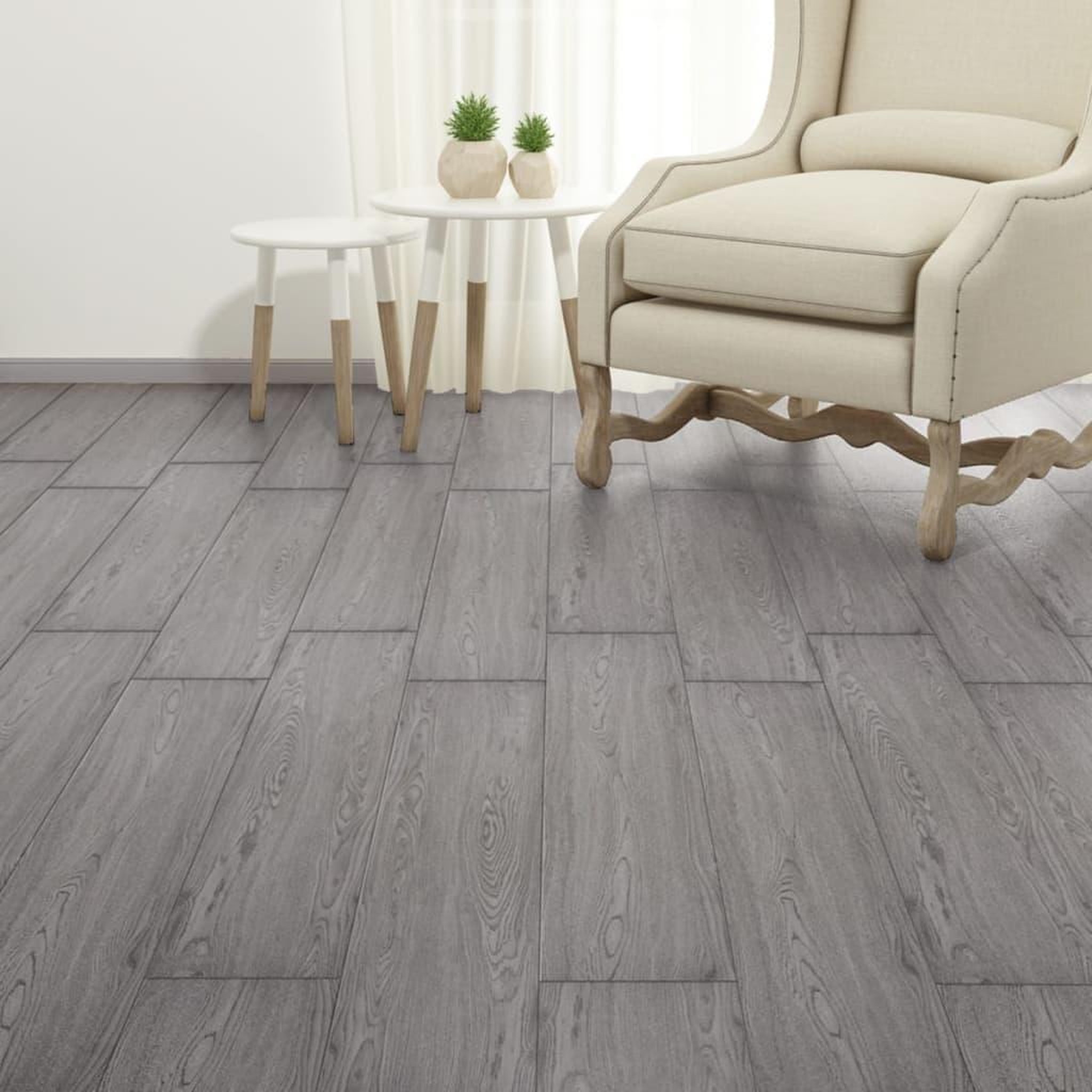 Voir la diapositive 4 : VIDAXL Planches de plancher PVC Non auto-adhesif 4,46m^2 3mm Gris fonce