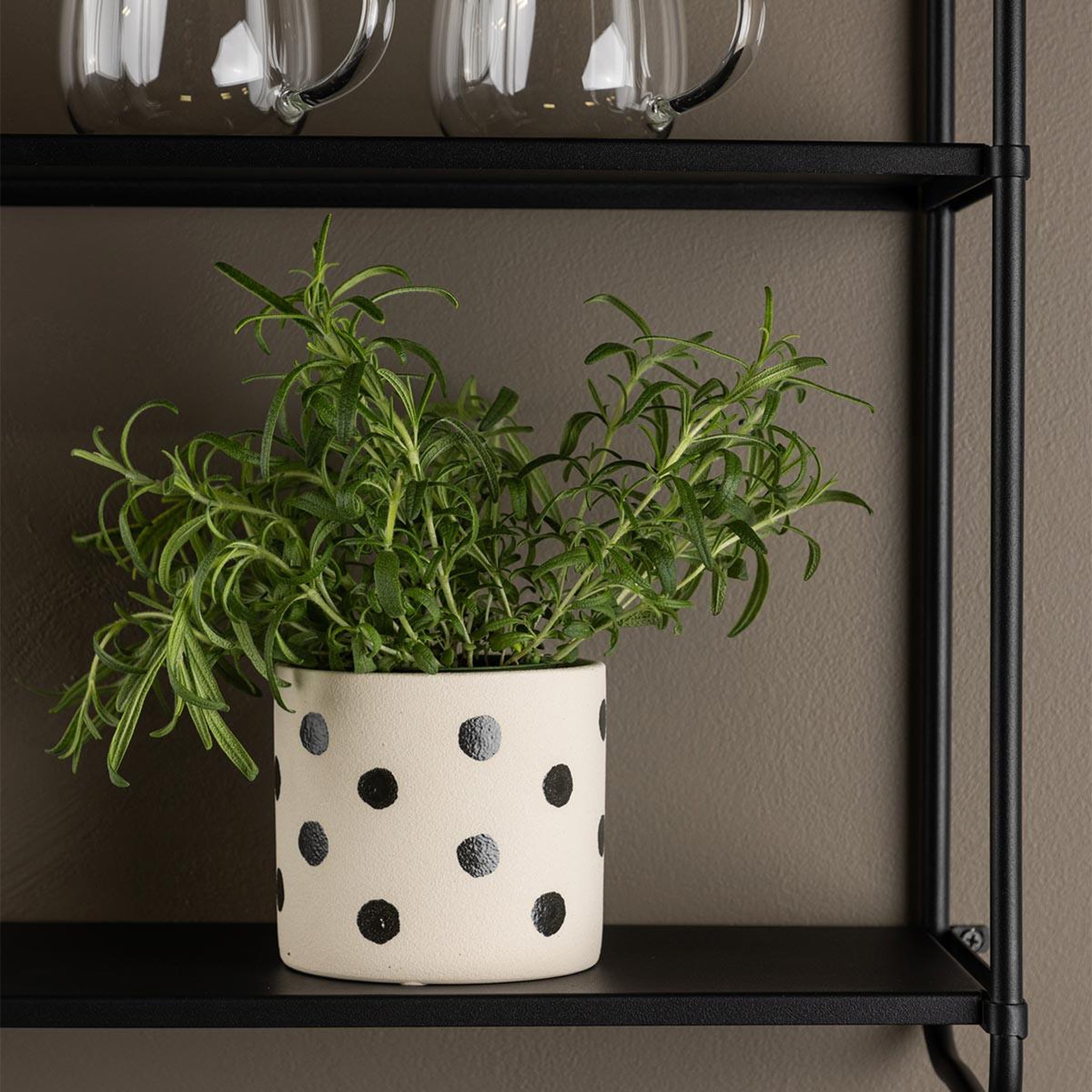 Voir la diapositive 2 : Paris Prix Pot déco en céramique  sane  11cm blanc & noir