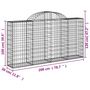 Voir la diapositive 6 : VIDAXL Paniers a gabions arques 40 pcs 200x30x100/120 cm Fer galvanise