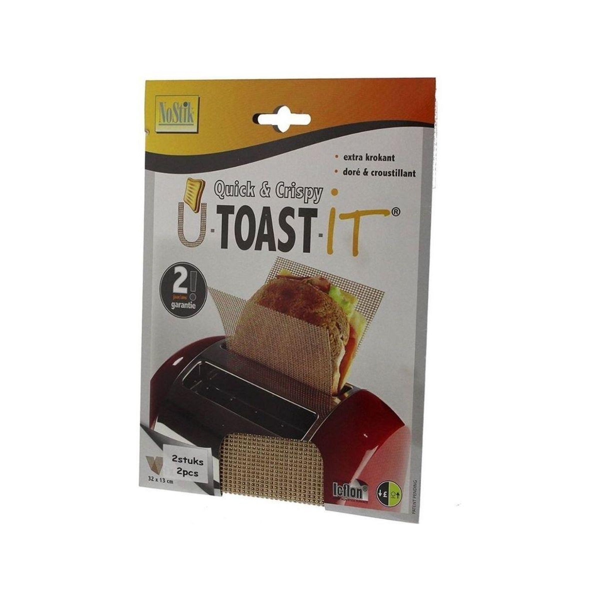 Voir la diapositive 2 : NOSTIK Papier cuisson 2 toasts u fibre + ptfe