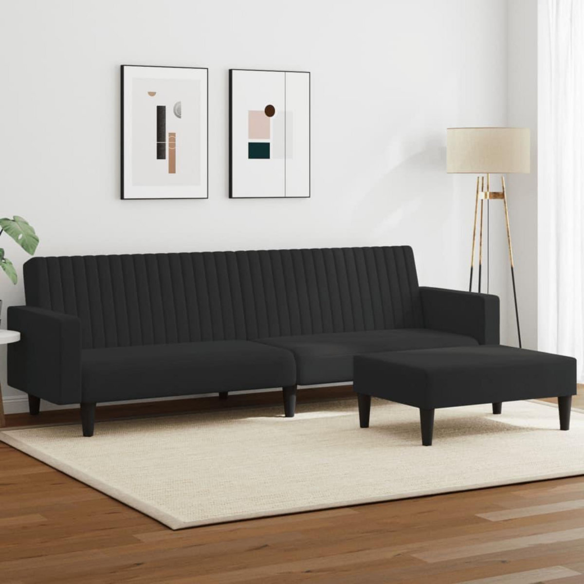 VIDAXL Ensemble de canapes 2 pcs noir velours