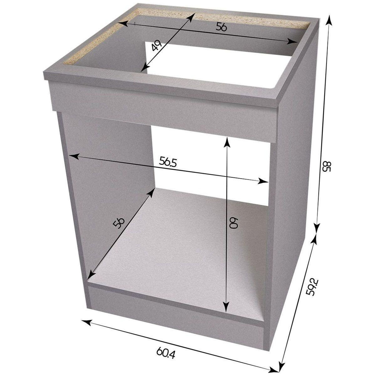 Brandy Best Meuble 60CM POUR ENCASTREMENT silver