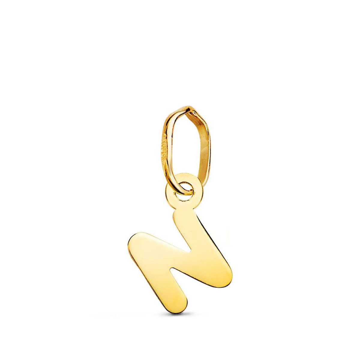 L'ATELIER D'AZUR Pendentif Or 18 Carats 750 Jaune - Initiale Lettre  N  - Chaine Offerte