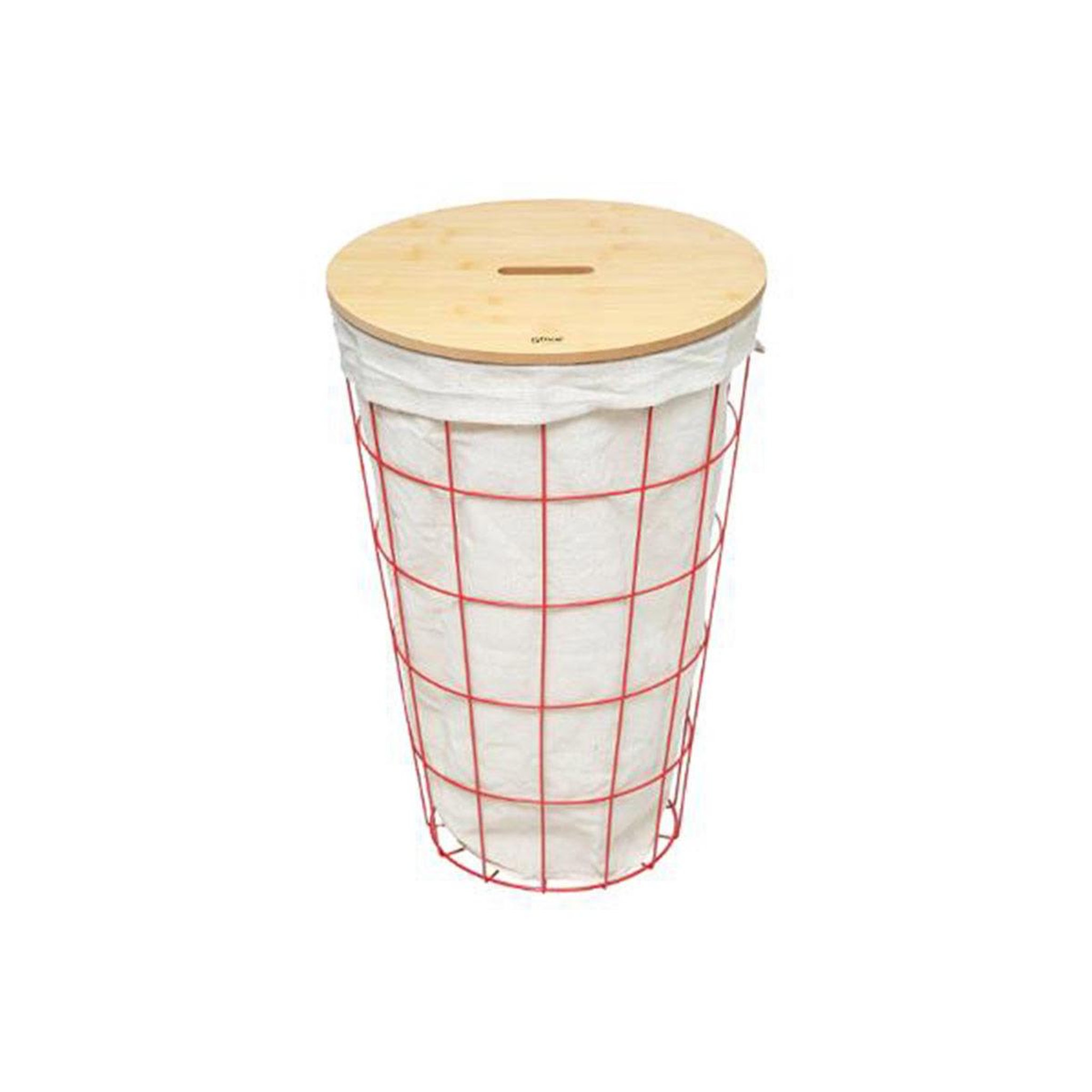 Voir la diapositive 1 : FIVE Panier à linge déco  modern  42l rose